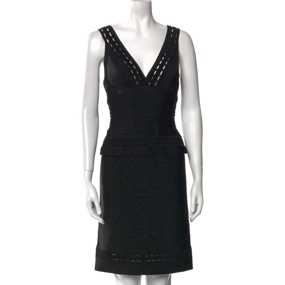 Herve Leger Elegant Black Sleeveless Dress